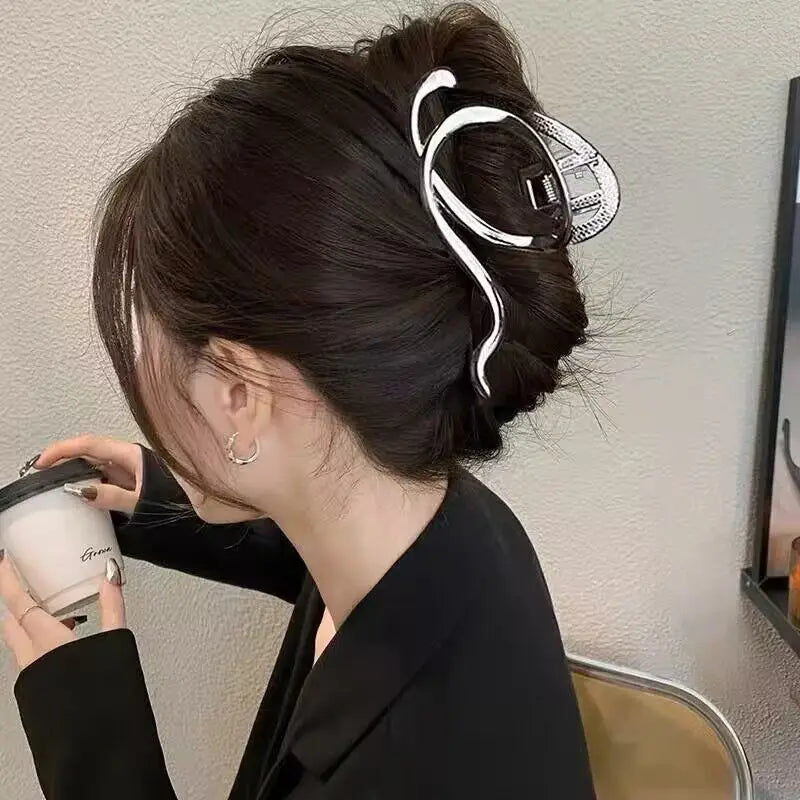 2024 New Vintage Ribbon Bow Hair Claws Exquisite Metal Hair Clip Clasp Hairpins For Women Hair Accessories Barrettes Shark Clips