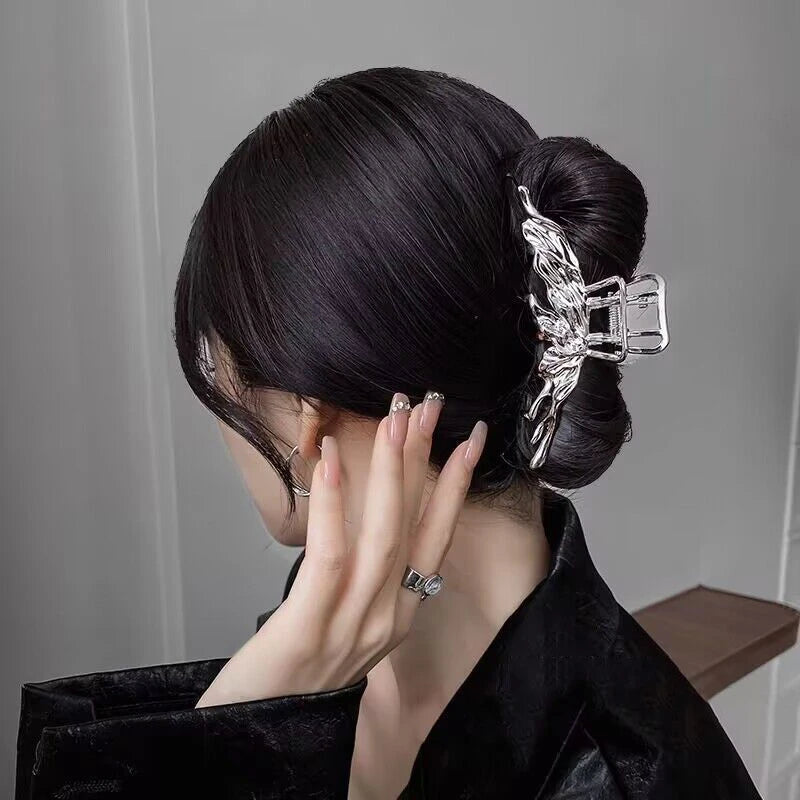 2024 New Vintage Ribbon Bow Hair Claws Exquisite Metal Hair Clip Clasp Hairpins For Women Hair Accessories Barrettes Shark Clips