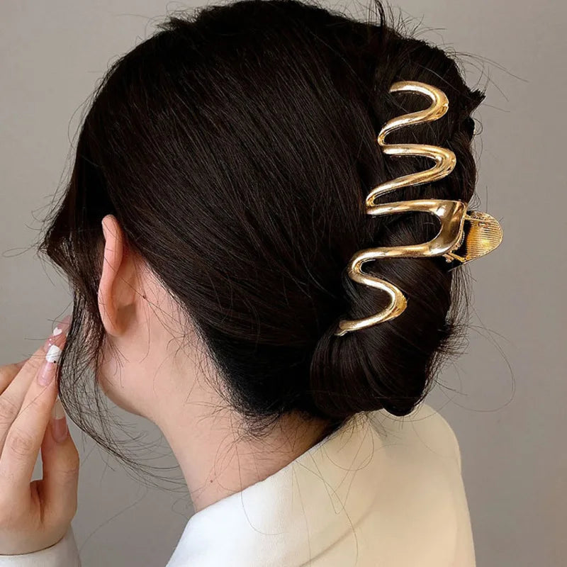 2024 New Vintage Ribbon Bow Hair Claws Exquisite Metal Hair Clip Clasp Hairpins For Women Hair Accessories Barrettes Shark Clips