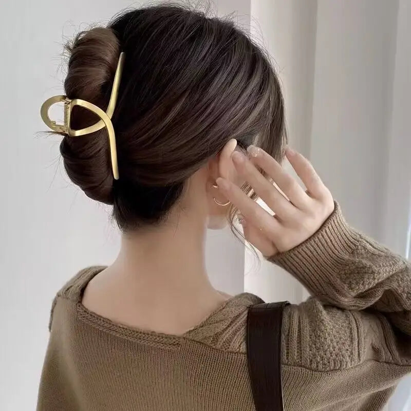 2024 New Vintage Ribbon Bow Hair Claws Exquisite Metal Hair Clip Clasp Hairpins For Women Hair Accessories Barrettes Shark Clips