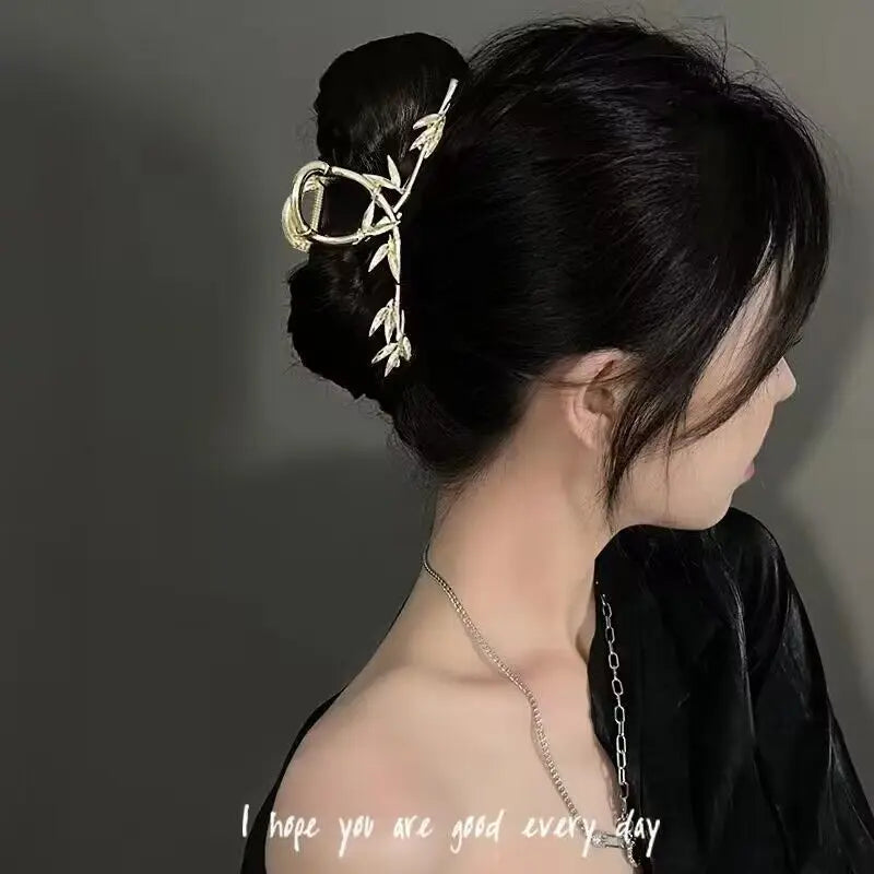 2024 New Vintage Ribbon Bow Hair Claws Exquisite Metal Hair Clip Clasp Hairpins For Women Hair Accessories Barrettes Shark Clips