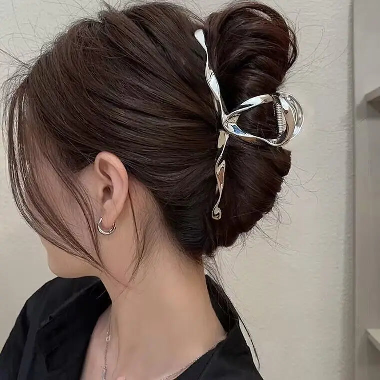 2024 New Vintage Ribbon Bow Hair Claws Exquisite Metal Hair Clip Clasp Hairpins For Women Hair Accessories Barrettes Shark Clips