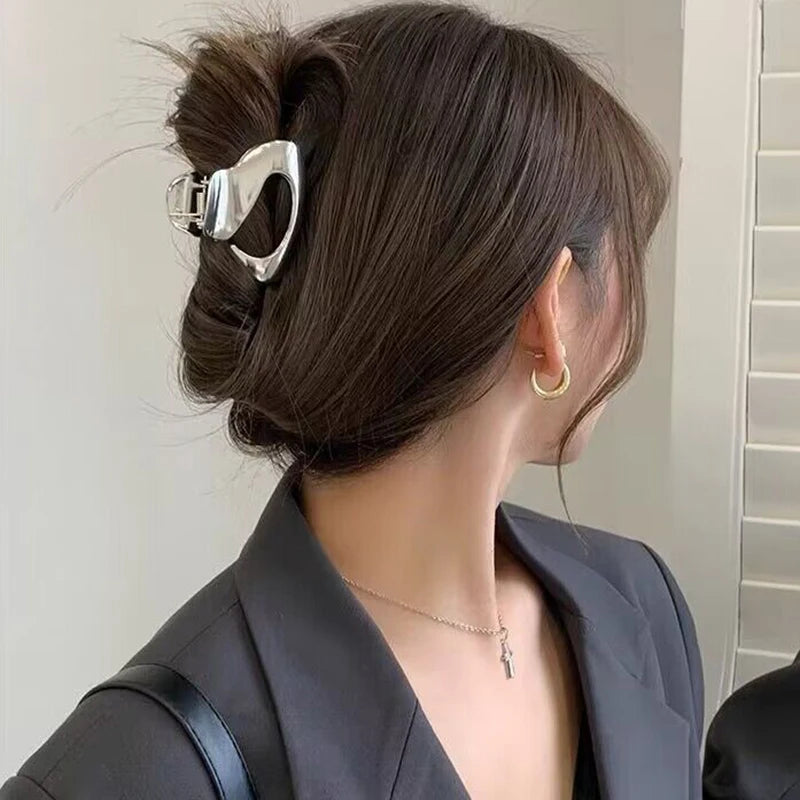 2024 New Vintage Ribbon Bow Hair Claws Exquisite Metal Hair Clip Clasp Hairpins For Women Hair Accessories Barrettes Shark Clips