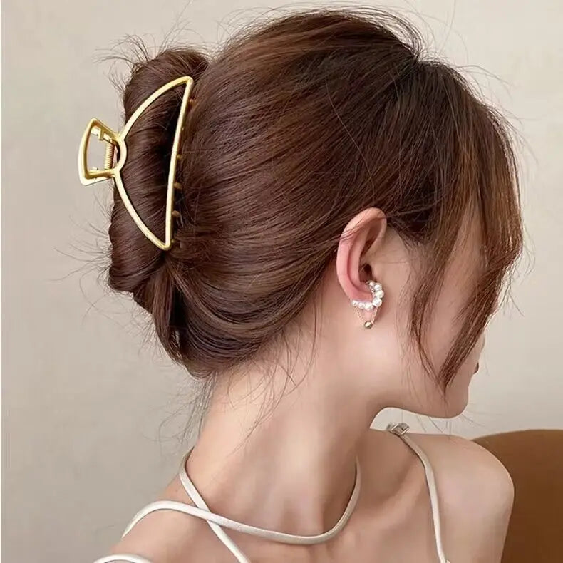 2024 New Vintage Ribbon Bow Hair Claws Exquisite Metal Hair Clip Clasp Hairpins For Women Hair Accessories Barrettes Shark Clips